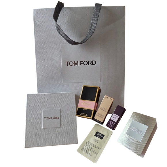 Tom Ford Empty Gray Gift Bag & Box Set With Samples!